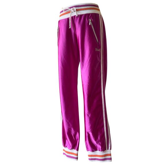 Y2K Track Pants Joggers Everlast Small Fuchsia Shiny Satin Boxing streetwear - Picture 5 of 7